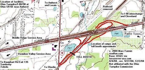 Ohio Turnpike Exit Map | Tourist Map Of English