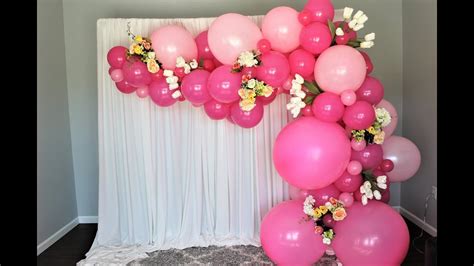 Pink Balloon Garland Backdrop DIY | How To - YouTube