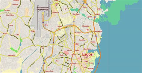 Lagos State, Nigeria PDF Vector Map: Full Extra High Detailed + Admin ...