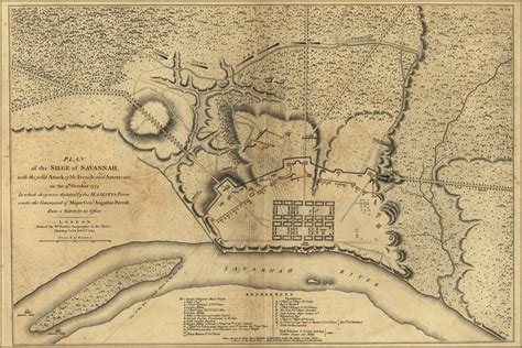 24"x36" Gallery Poster, map of Siege of Savannah georgia 1779 - Walmart.com - Walmart.com