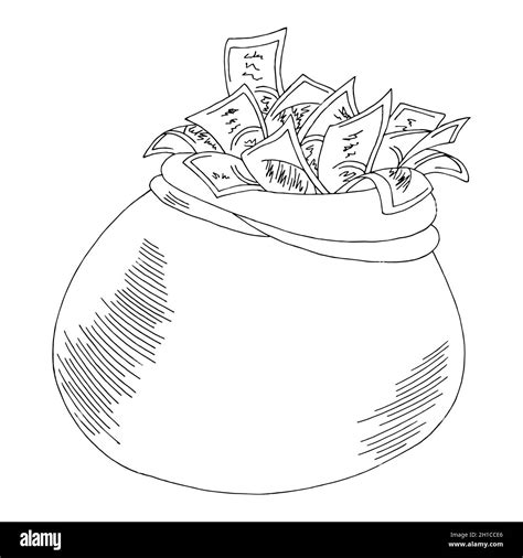 Money bag graphic black white sketch isolated illustration vector Stock Vector Image & Art - Alamy