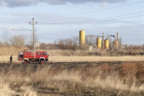 Firefighting on the field stock image. Image of males - 91689667