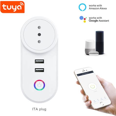 Tuya Smart WiFi IT Smart Socket with USB Alexa Google Control