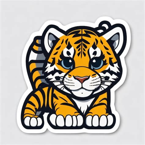 Premium AI Image | Cute Tiger Sticker 6