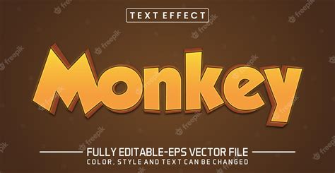 Premium Vector | Monkey font Text effect editable