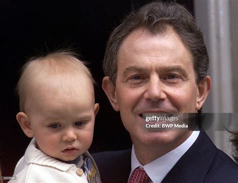 British Prime Minister Tony Blair holds his son Leo on the steps on... News Photo - Getty Images