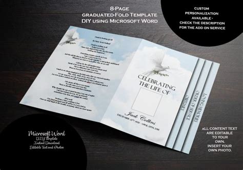 clouds and doves funeral program template – Funeral Design Studio