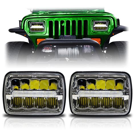 XDR LED Chrome Headlights w/DRL for XJ and YJ - JEEPFEDERATION