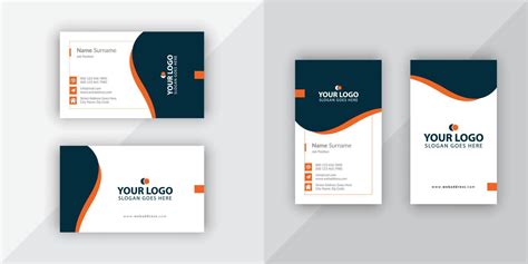 Corporate business card design horizontal and vertical 8297037 Vector ...