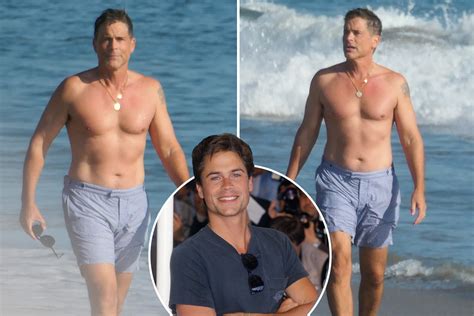 Shirtless Rob Lowe, 56, looks half his age as he hits the beach in swim trunks | The US Sun