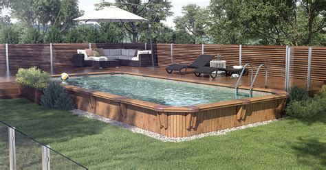 Semi-inground pool - Rectangular | Piscines Val-Morin