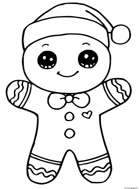 Gingerbread Man Christmas Coloring page Printable