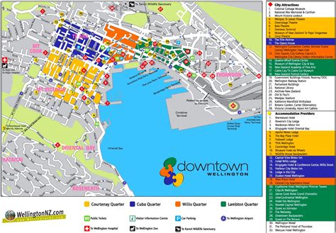 Wellington tourist attractions map - Ontheworldmap.com