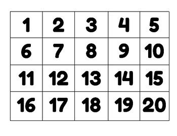 Number Chart 1 to 20 Counting Practice by Taylor Ham Teacher | TPT