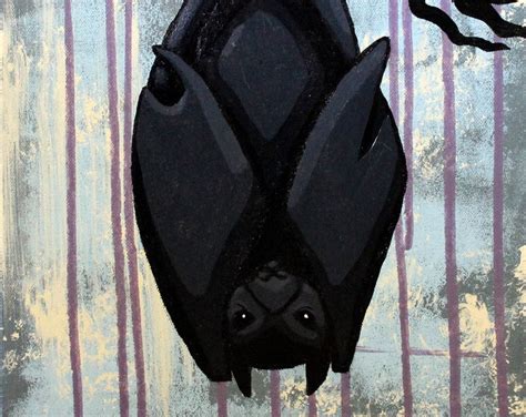 Bat Art Original Wall Art Acrylic Painting on Canvas by Karen Watkins Medium Sized Animal ...