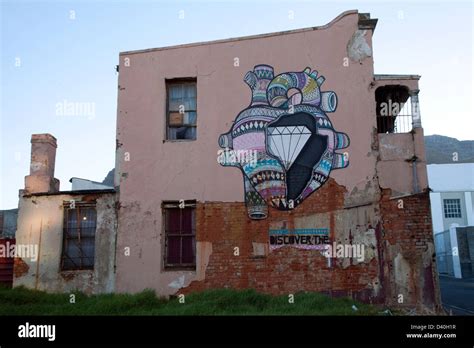 Diamond Heart of Africa Graffiti in Woodstock - Cape Town Stock Photo ...