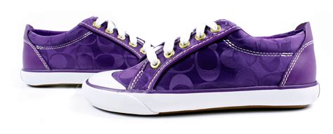 Coach Signature Barrett Purple Logo Sneakers Tennis Shoes 8.5 New