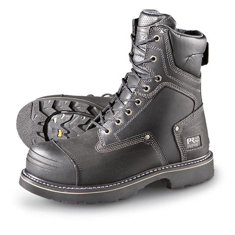 Men's Timberland PRO® Steel Trax Steel Toe Boots, Black - 183650, Work ...