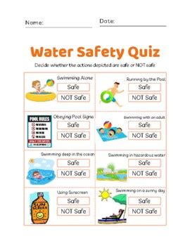 Water Safety Activities/Worksheets by TangieTeaches | TPT