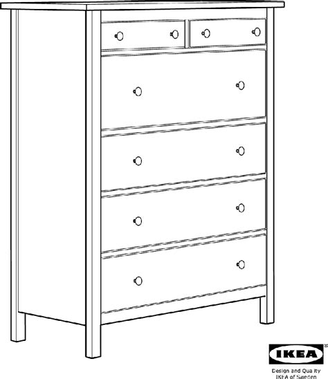 IKEA Hemnes 6-drawer white stain Indoor Furnishing Assembly instructions manual PDF View/Download