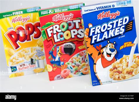 Corn Pops, Froot Loops and Frosted Flakes breakfast cereal Stock Photo: 41840295 - Alamy