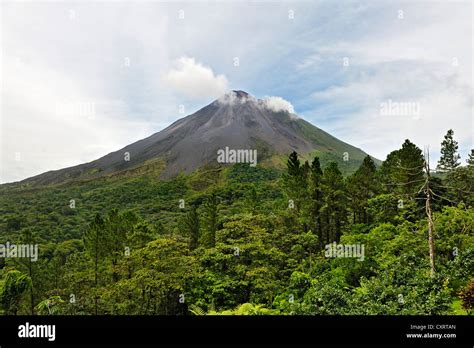 Arenal Volcano, view from Arenal Observatory Lodge, Alajuela Province ...