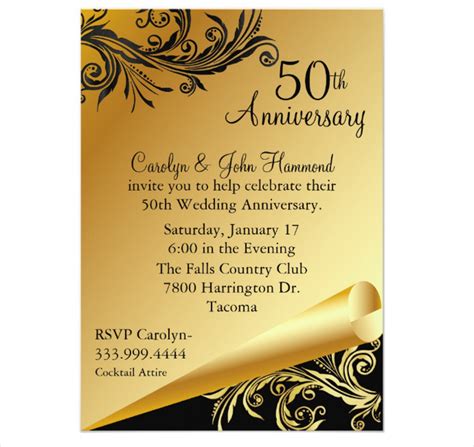 50th Wedding Anniversary Invitation - 15+ Examples, Illustrator, Word, Pages, Photoshop ...