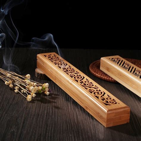 Bamboo Wooden Incense Stick Holder Burning Incense Box Burner | Etsy