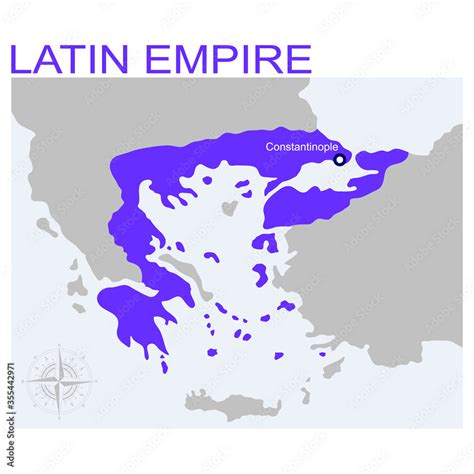 vector map of The Latin Empire Stock Vector | Adobe Stock