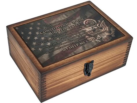 Military Oath of Office Challenge Coin Display Case - Relic Wood