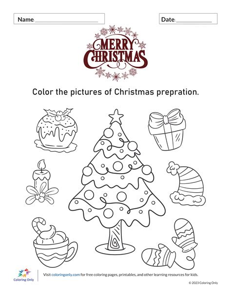 Merry Christmas Preparation Free Printable Worksheet