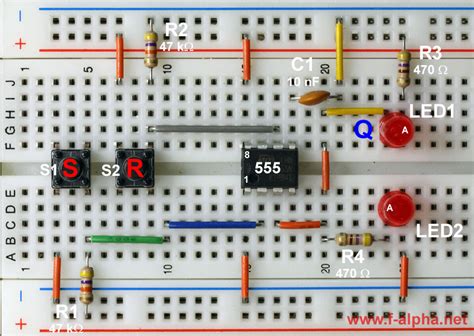 Bistable 555 Timer Circuit Diagram