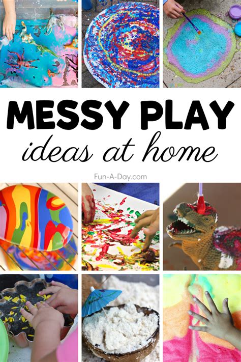 Messy Play Ideas at Home That Don't Require Too Many Materials - Fun-A-Day!