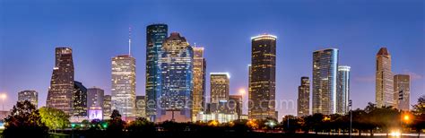 Houston Skyline Night Pano