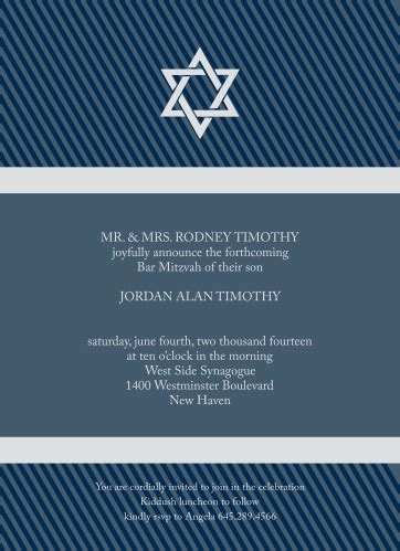 Bar Mitzvah Invitations | Match Your Colors & Style Free! - Basic Invite