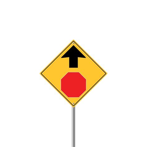 Premium Vector | Stop ahead road sign warning vector