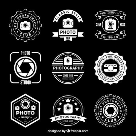 Retro photography badges | Free Vector