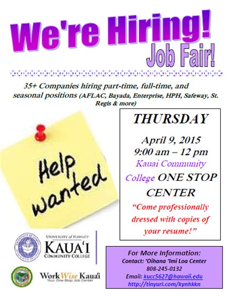 Kauai Community College Campus News: Job Fair