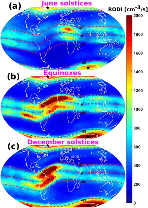 The global distribution of RODI for three different seasons in... | Download Scientific Diagram