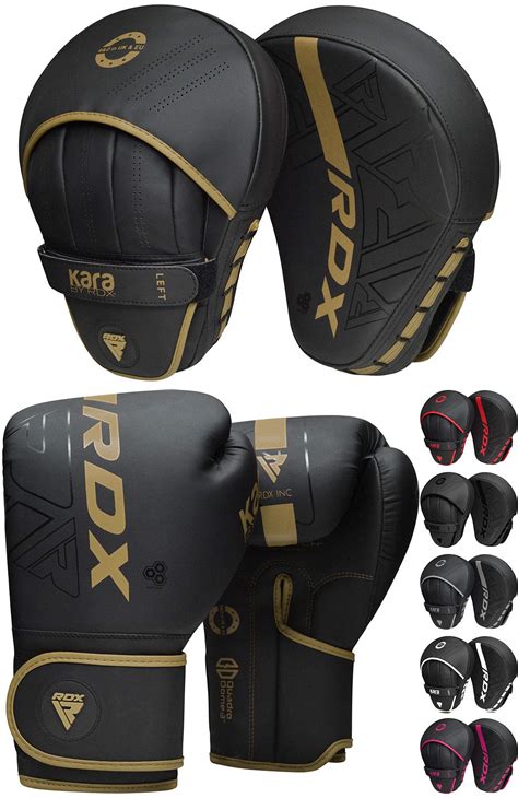 Buy RDX Kids Boxing Pads and Gloves Set, Maya Hide Leather KARA Junior Hook and Jab Curved Focus ...