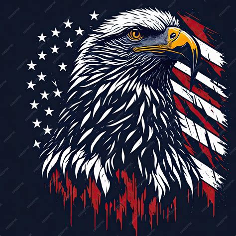 Premium AI Image | american eagle with flag