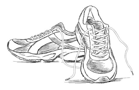 Handmade Sneakers Sports Shoe Vector Sketch Illustration - XG ...