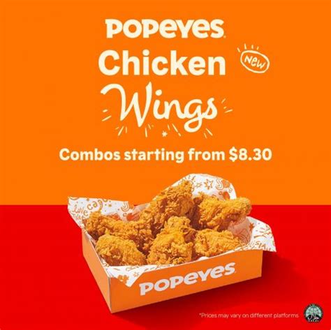 Popeyes Chicken Wings Combos Starting from $8.30 only