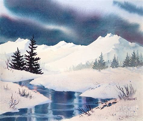 Winter Landscape Painting by Teresa Ascone - Pixels