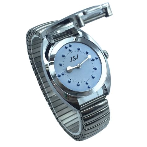 Stainless Steel Tactile Watch for Blind People Battery Operated ...