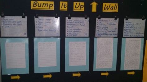 Bump It Up Wall- In groups, we annotated the recount work samples. It helped us get ready to ...