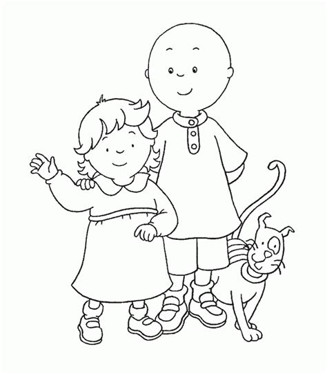 Caillou Rosie and Cat Coloring Page – Printables for Kids – free word ...