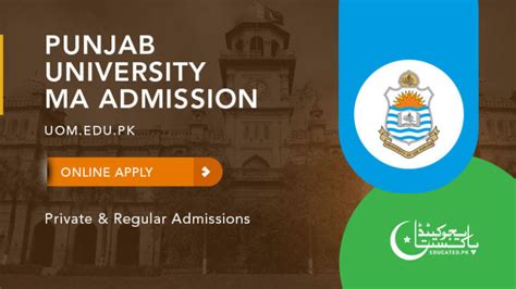 Punjab University MA Admission Last Date 2024 - pu.edu.pk