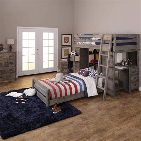 Perfect for kids and teens of all ages, the Wrangler bedroom set features your choice of loft ...