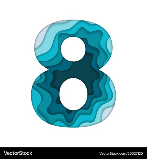 Blue number eight Royalty Free Vector Image - VectorStock